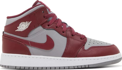 Nike Grade School Womens Air Jordan 1 Mid Sneakers - 'Cherrywood Red'
