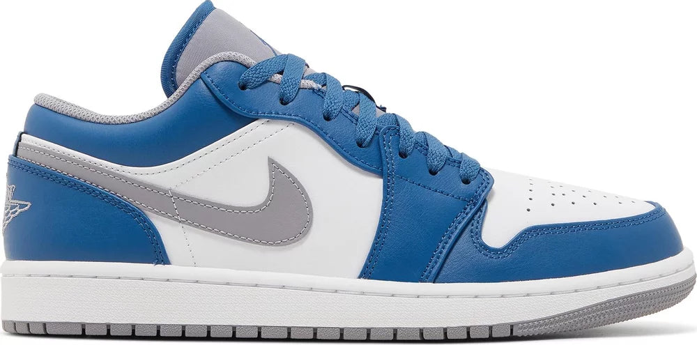 Nike Grade School Womens Air Jordan 1 Low Sneakers - 'True Blue Cement'