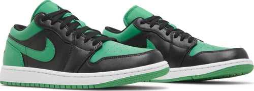 Nike Mens Air Jordan 1 Low Sneakers - 'Black Lucky Green'