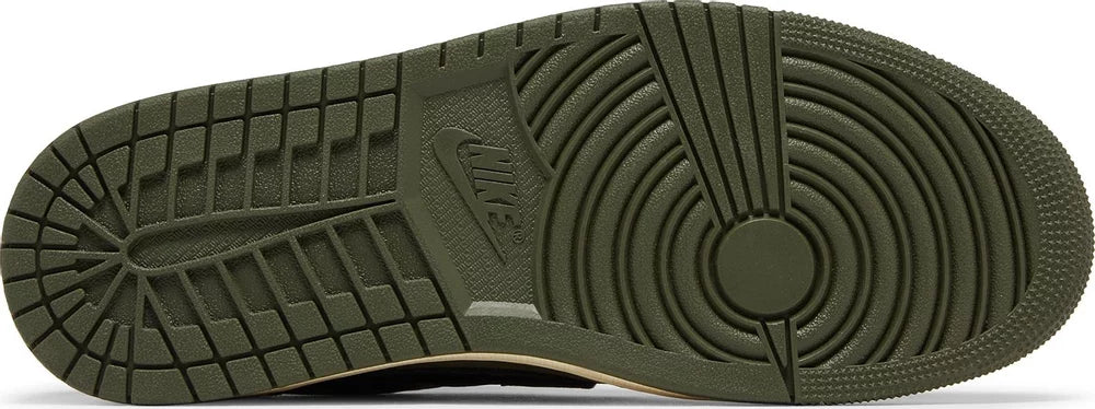 Nike Mens Travis Scott x Air Jordan 1 Retro Low OG SP Sneakers - 'Reverse Olive / Medium Olive'