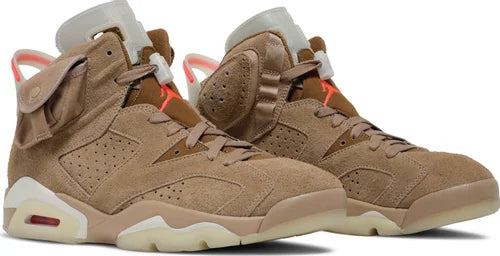 Nike Mens Travis Scott x Air Jordan 6 Retro Sneakers - 'British Khaki'