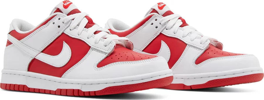 Nike Grade School Womens Dunk Low Sneakers - 'Championship Red'