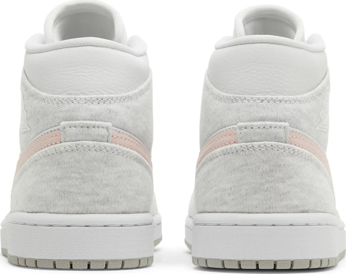 Nike Womens Air Jordan 1 Mid SE Sneakers - 'White Light Iron Ore'