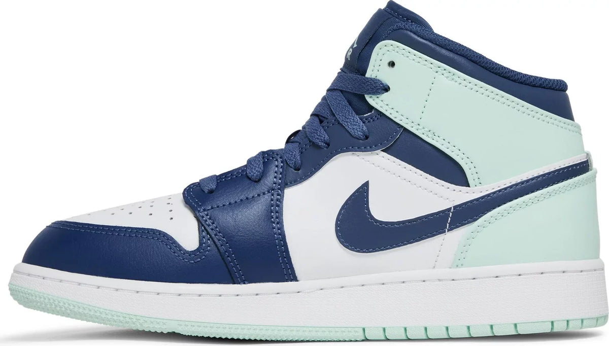 Nike Grade School Womens Air Jordan 1 Mid Sneakers - 'Blue Mint'