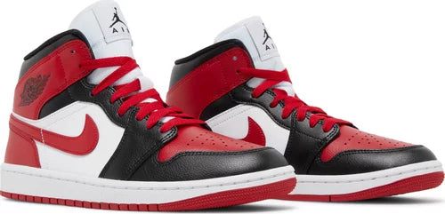 Nike Womens Air Jordan 1 Mid Sneakers - 'Alternate Bred Toe'