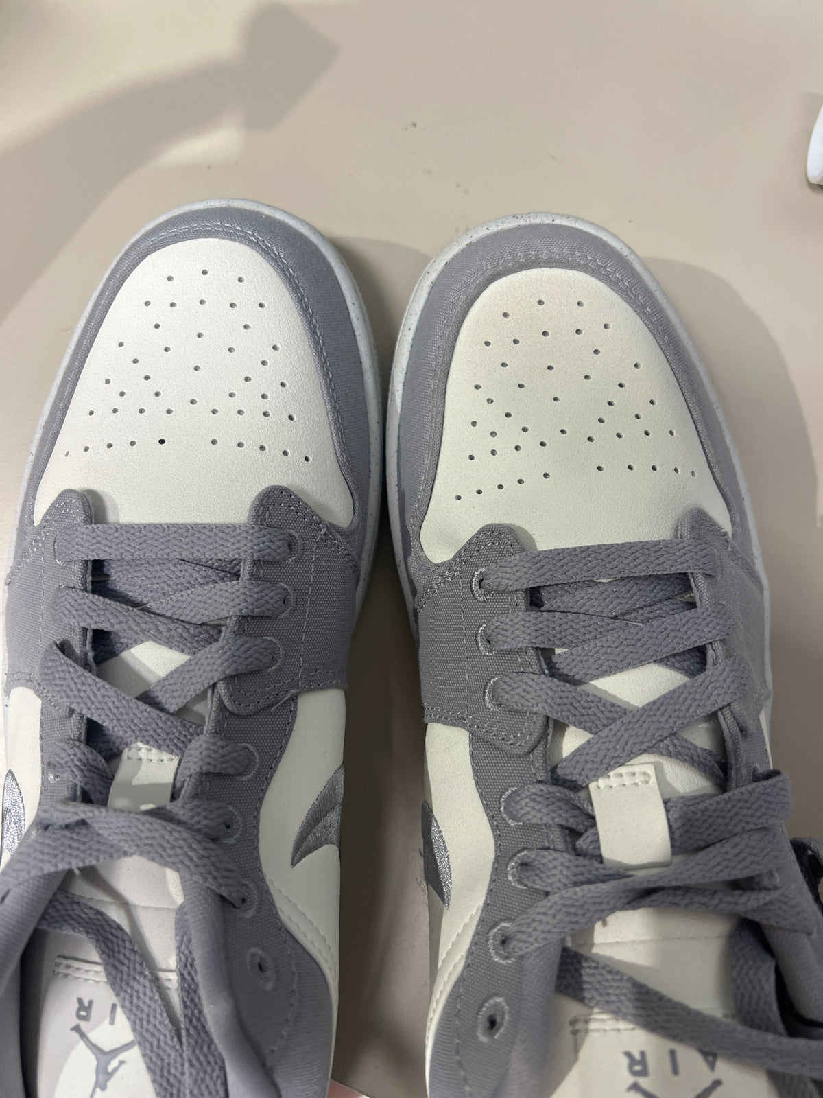 Nike Womens Air Jordan 1 Low SE Sneakers - 'Light Steel Grey'