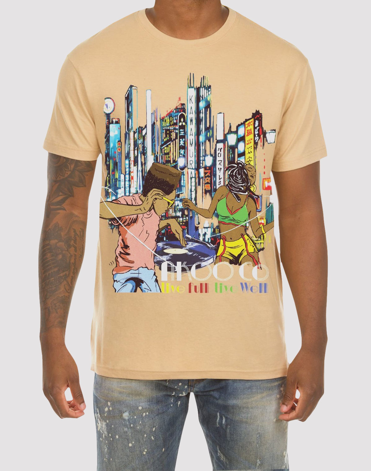 Akoo Live Well Sand Tee
