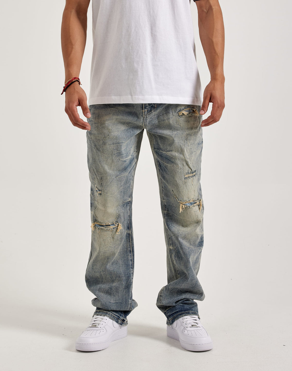 Smoke Rise Rip & Repair Straight Denim Jeans