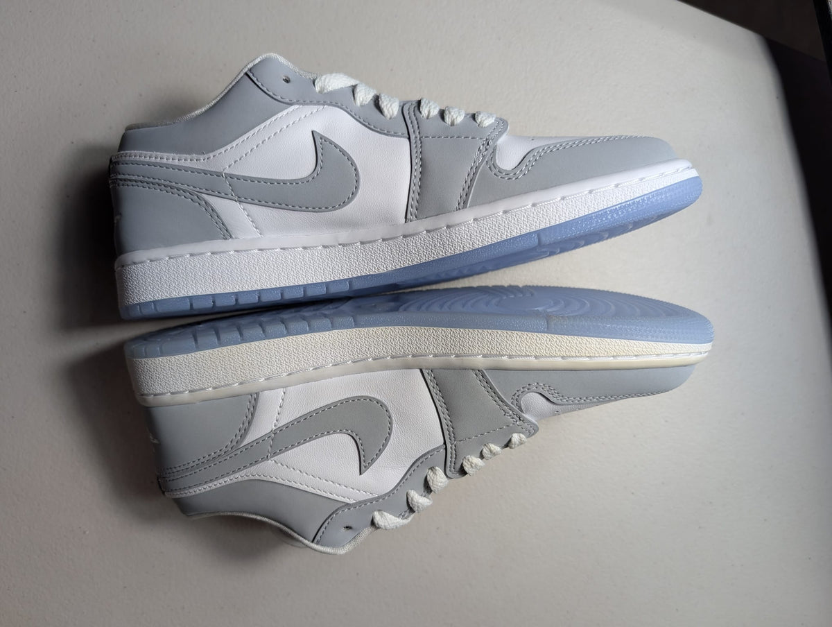 EX-DISPLAY - Nike Womens Air Jordan 1 Low Sneakers - 'White Wolf Grey'