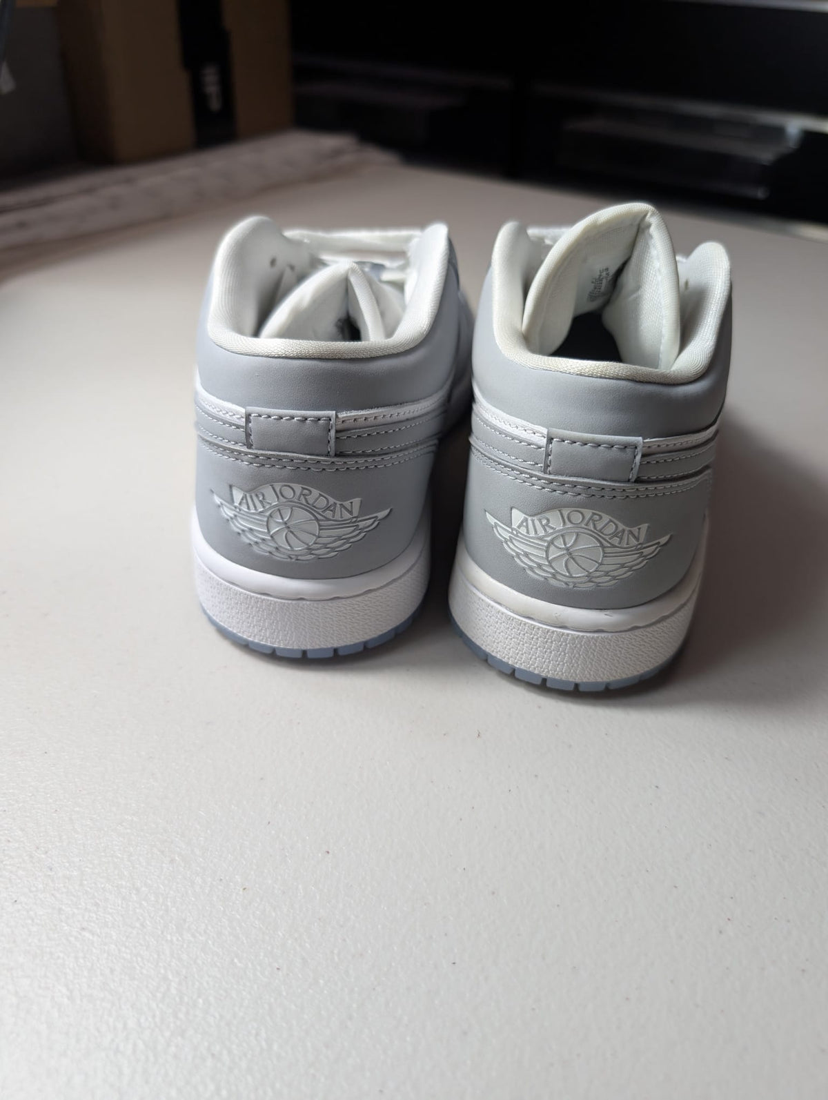 EX-DISPLAY - Nike Womens Air Jordan 1 Low Sneakers - 'White Wolf Grey'