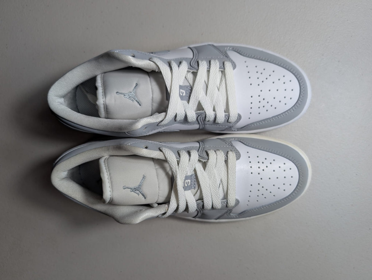 EX-DISPLAY - Nike Womens Air Jordan 1 Low Sneakers - 'White Wolf Grey'