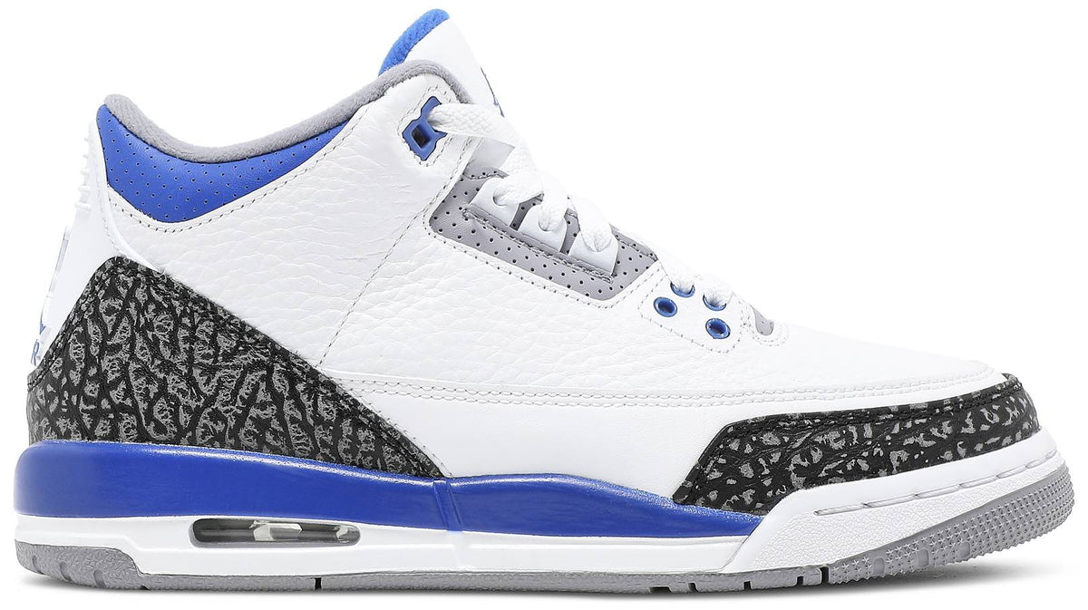 Nike Grade School Womens Air Jordan 3 Retro Sneakers - 'Racer Blue'