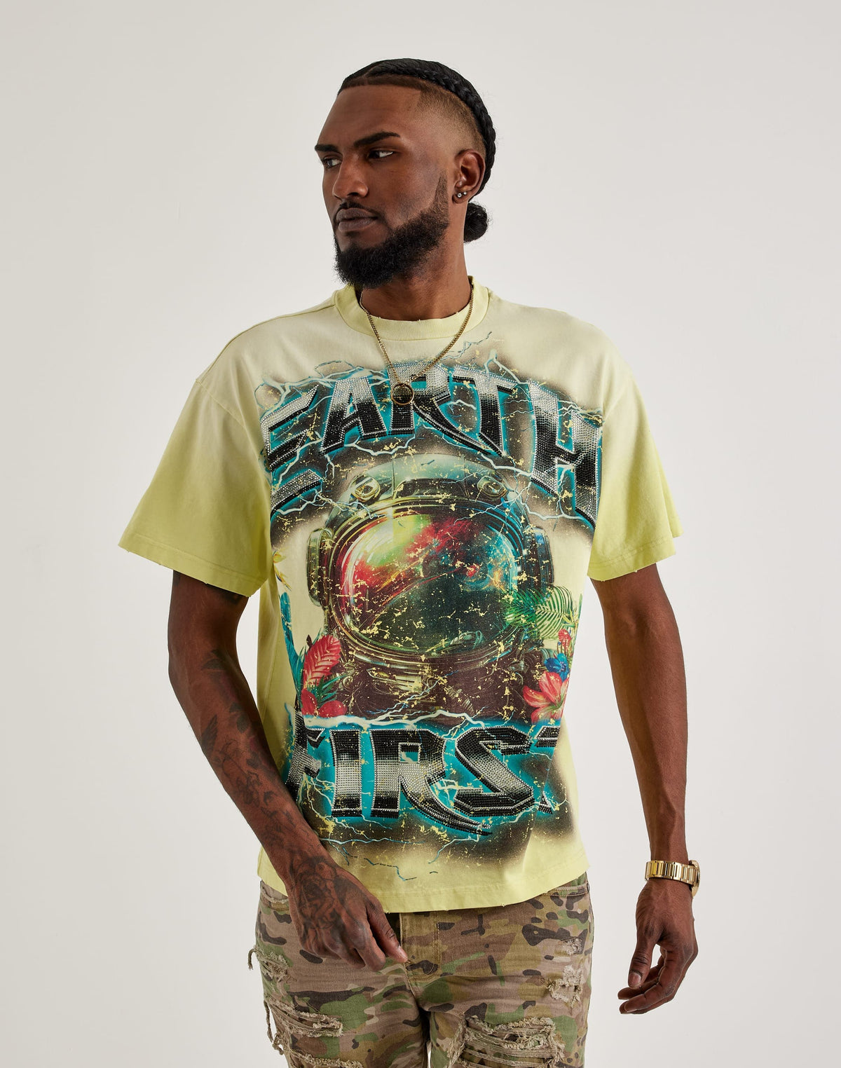 First Row Earth First Rhinestone Tee