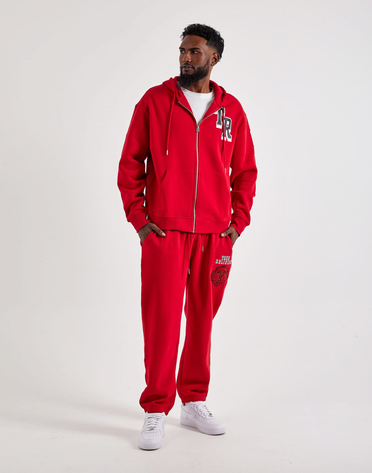 True Religion Buddha Logo Full-Zip Fleece Hoodie