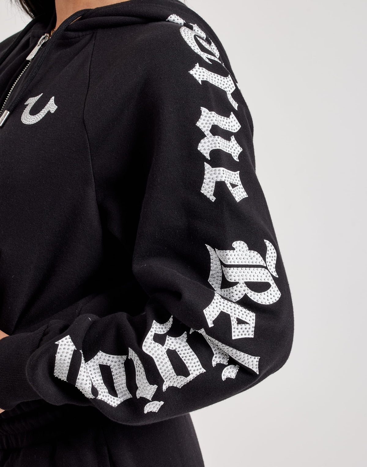 True Religion Crystal Full-Zip Fleece Hoodie