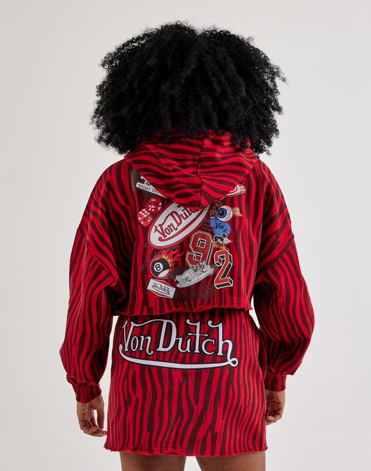 Von Dutch Raw Edge Full-Zip Fleece Hoodie