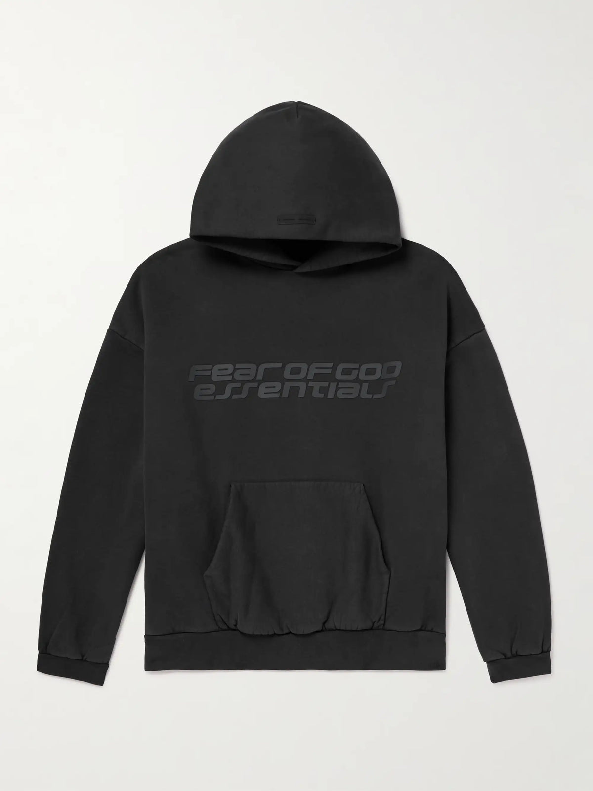 FEAR OF GOD ESSENTIALS 90s Logo-Print Cotton-Jersey Hoodie - Black
