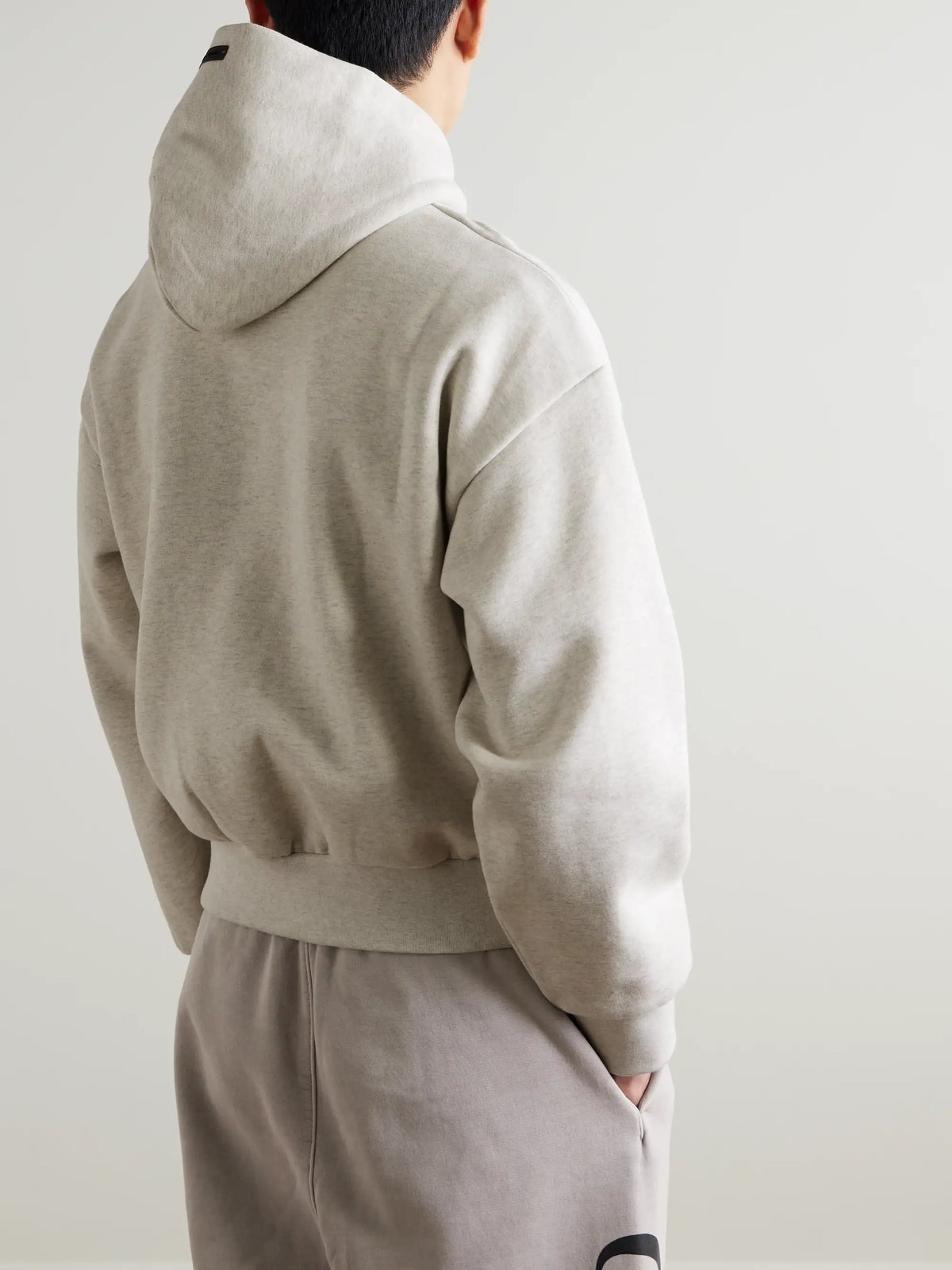 FEAR OF GOD ESSENTIALS Logo-Embossed Cotton-Blend Jersey Hoodie - Gray