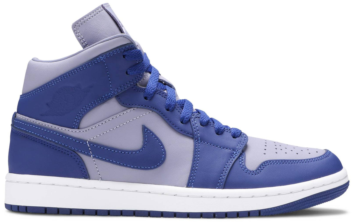 Nike Womens Air Jordan 1 Mid SE Sneakers - 'Iron Purple Deep Royal'