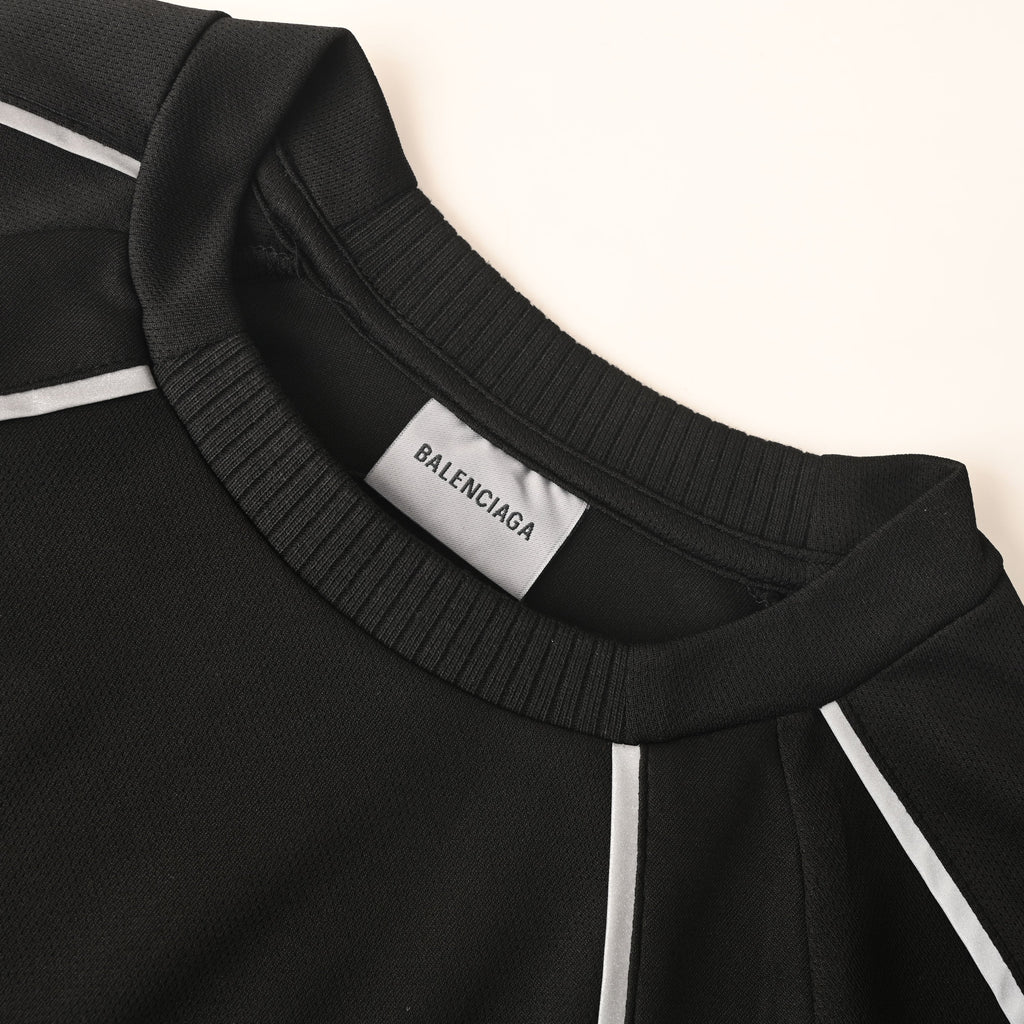 Balenciaga Soccer Jersey Crest T-Shirt in Black & Blue