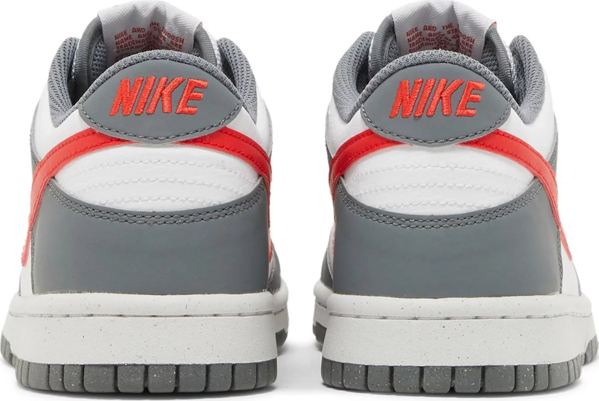 Nike Grade School Womens Dunk Low Next Nature Sneakers - 'Smoke Grey Light Crimson'