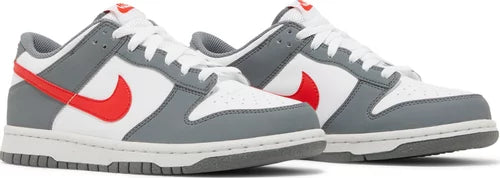 Nike Grade School Womens Dunk Low Next Nature Sneakers - 'Smoke Grey Light Crimson'