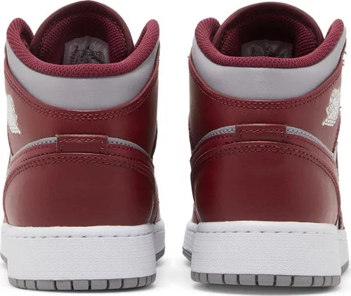 Nike Grade School Womens Air Jordan 1 Mid Sneakers - 'Cherrywood Red'