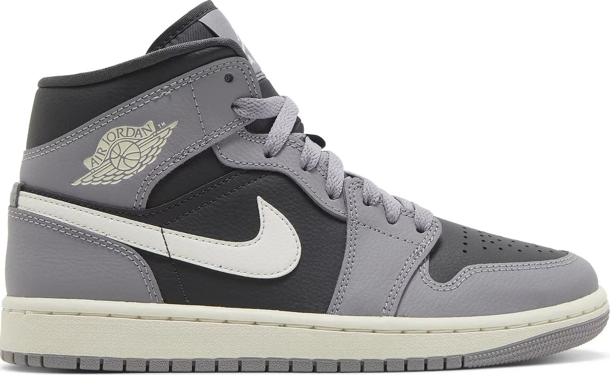Nike Womens Air Jordan 1 Mid Sneakers - 'Cement Grey'