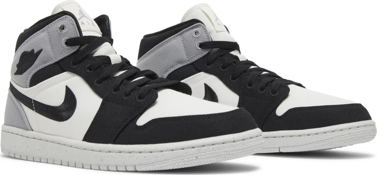 Nike Womens Air Jordan 1 Mid SE Sneakers - 'Light Steel Grey Canvas'
