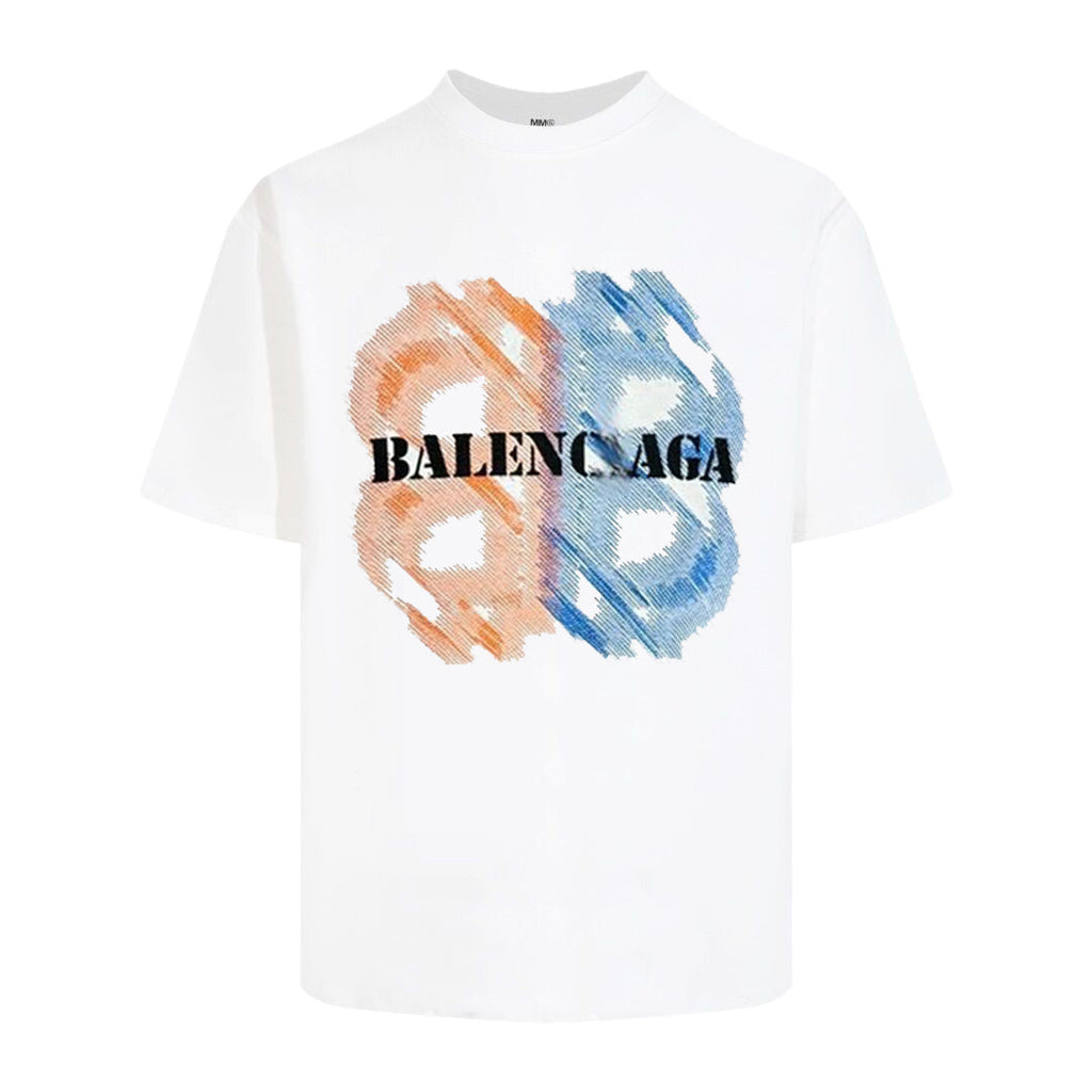 Balenciaga Two-Tone Crayon BB Monogram T-Shirt in Black & White