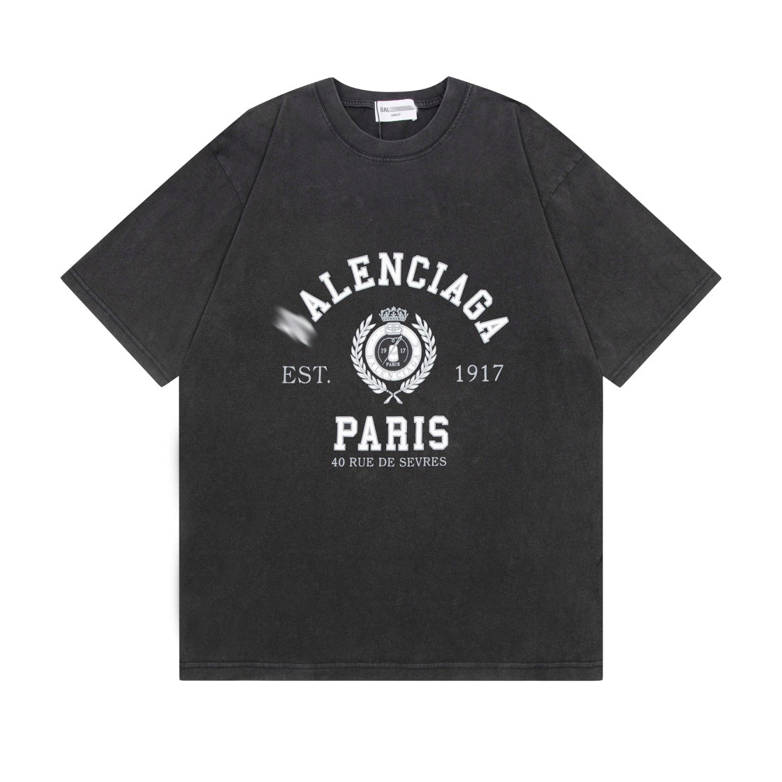 Balenciaga Est. 1917 Paris Crest T-Shirt in Black & White