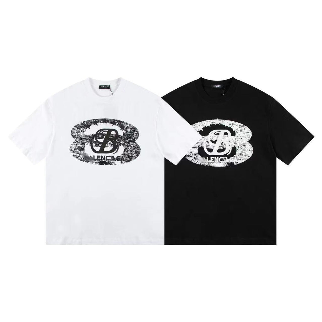 Balenciaga Vintage Star Emblem T-Shirt in Black & White