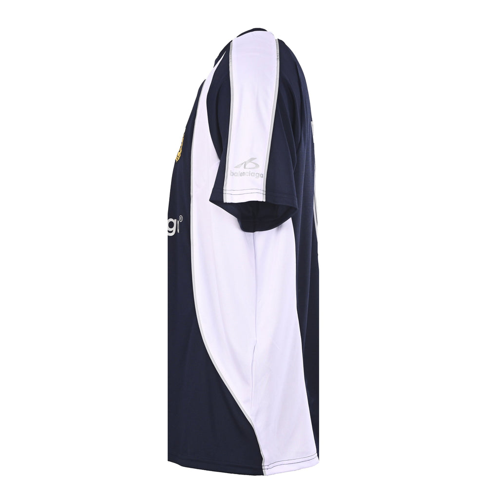 Balenciaga Soccer Jersey Crest T-Shirt in Black & Blue