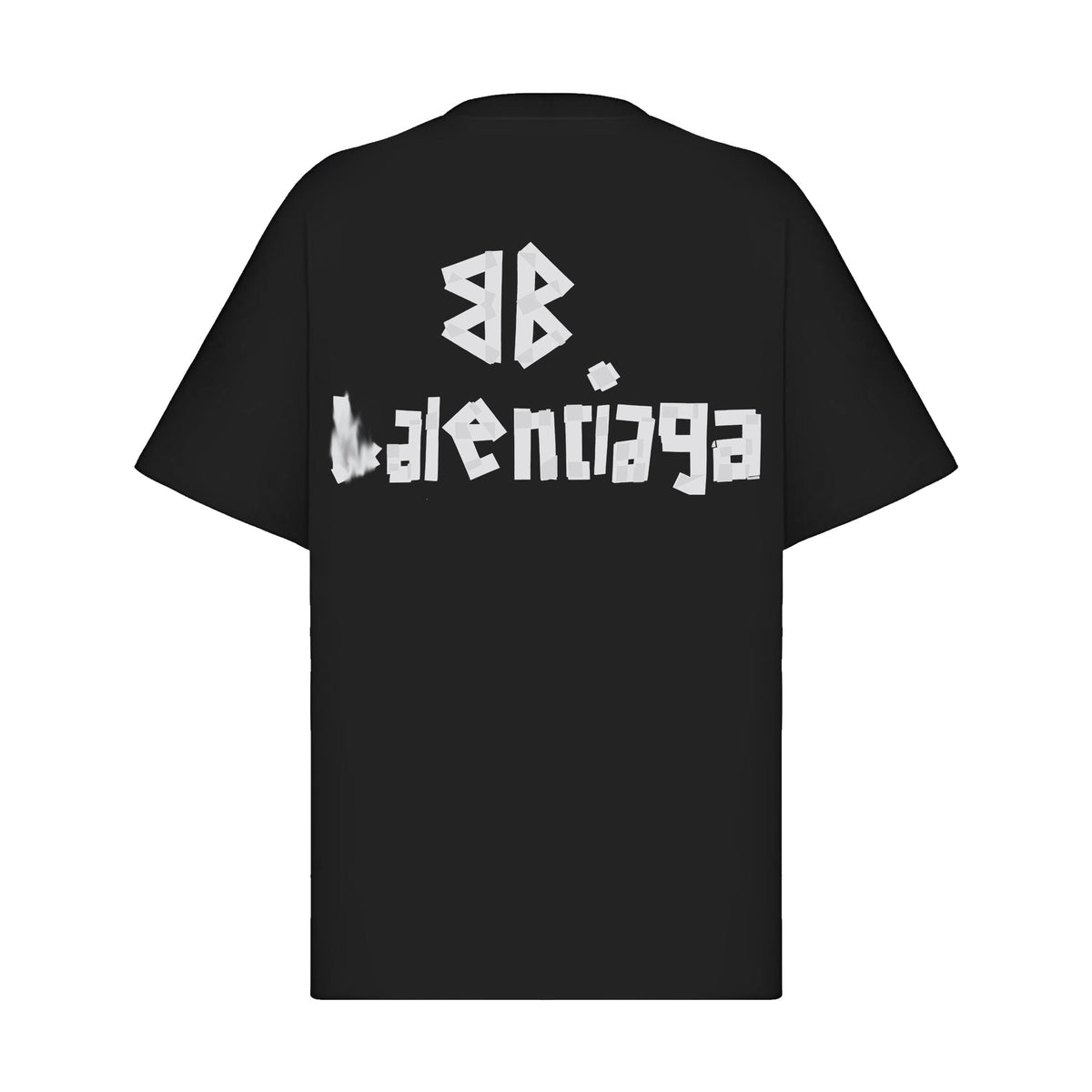 Balenciaga Brushstroke Logo T-Shirt in Black & White