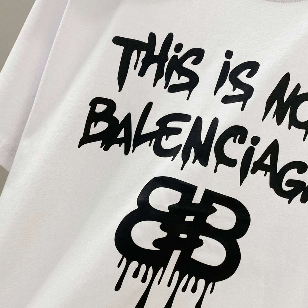 Balenciaga Graffiti Drip BB T-Shirt in White