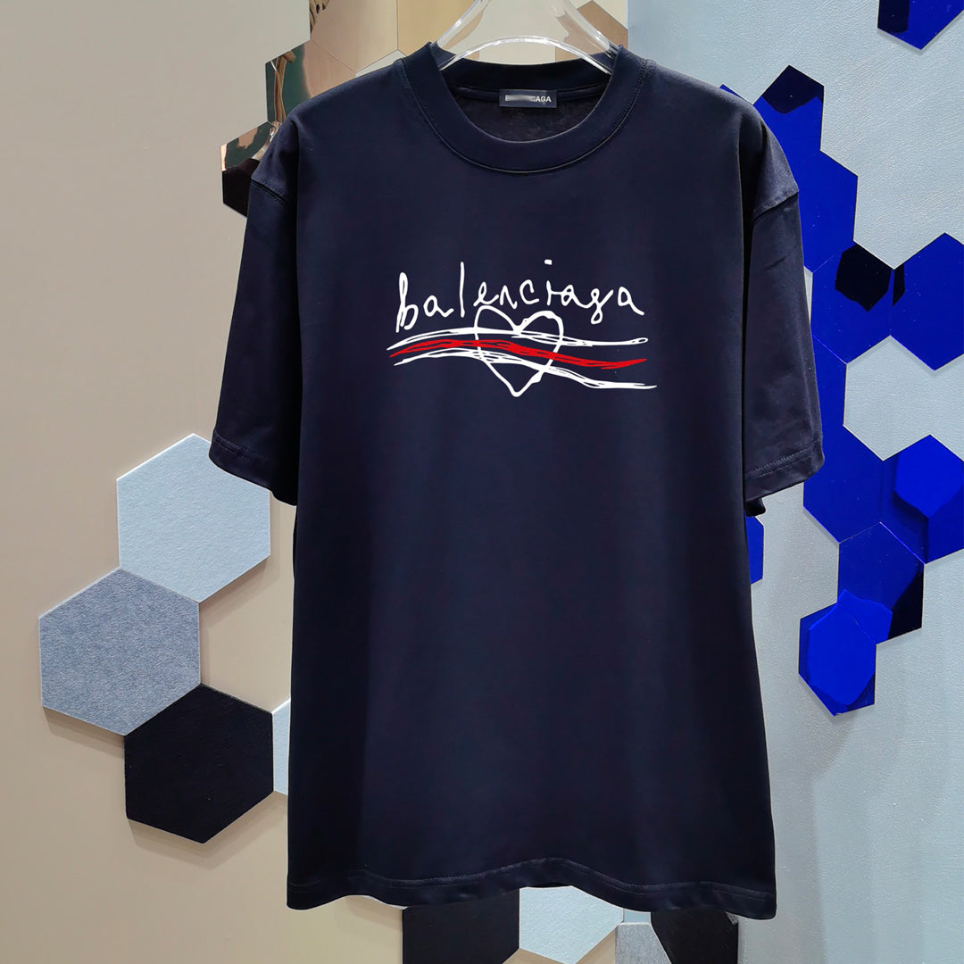 Balenciaga Heart Scribble Logo T-Shirt in 4 Colors