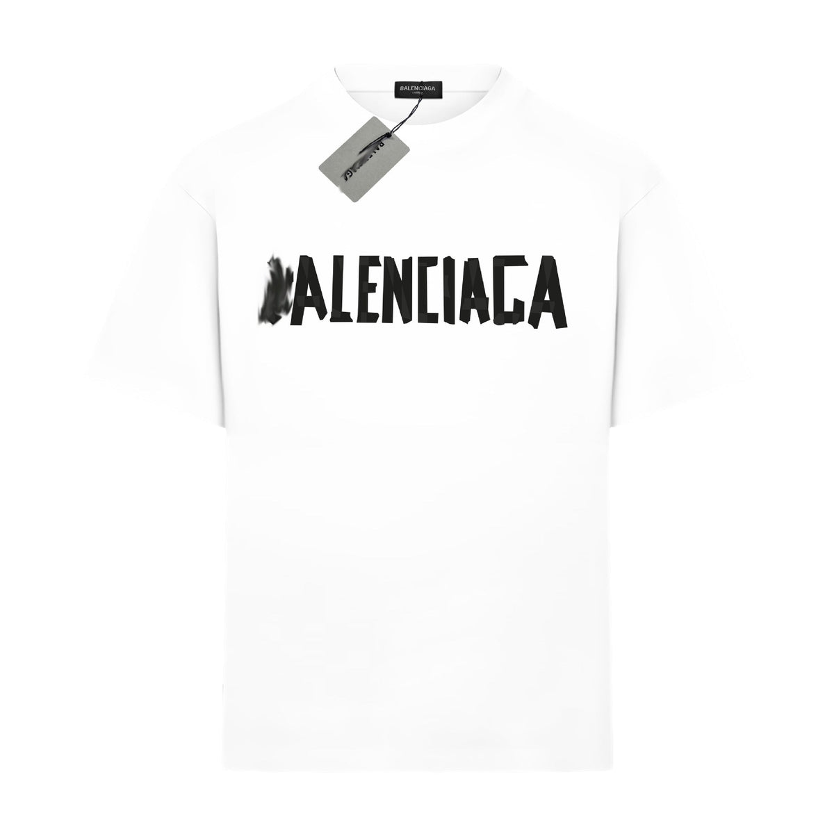 Balenciaga Brushstroke Logo T-Shirt in Black & White