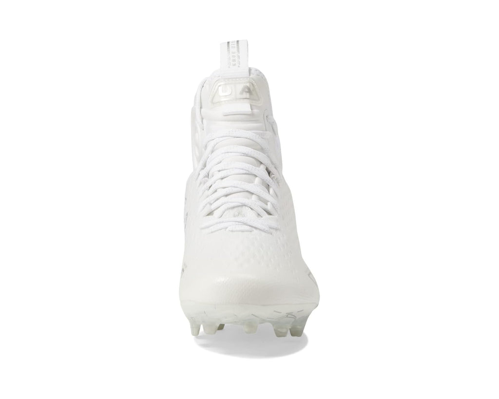 Men's Under Armour Spotlight Lux MC 2.0 Football Cleats White/White/Metallic Silver