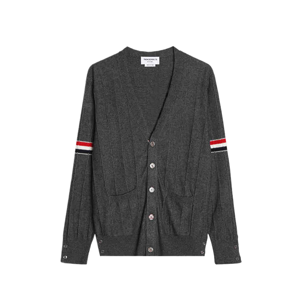 Thom Browne Premium Zip-Up Hooded Knit Sweater Coat