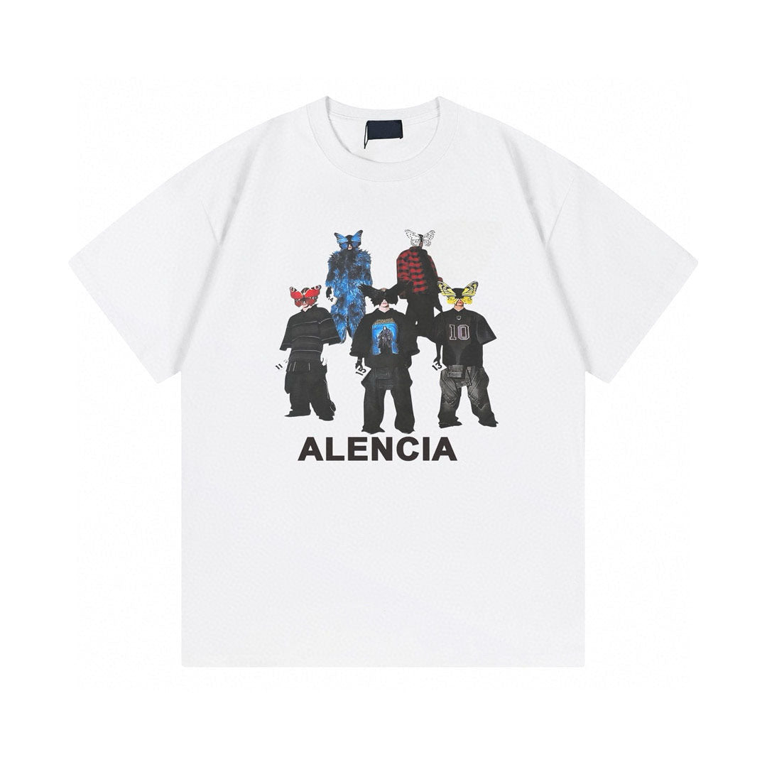 Balenciaga Masked Characters T-Shirt in Black & White