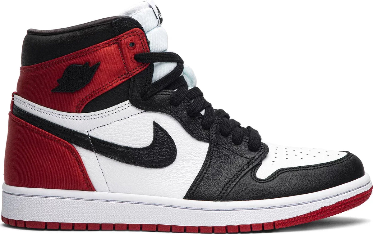 Nike Womens Air Jordan 1 Retro High Sneakers - 'Satin Black Toe'