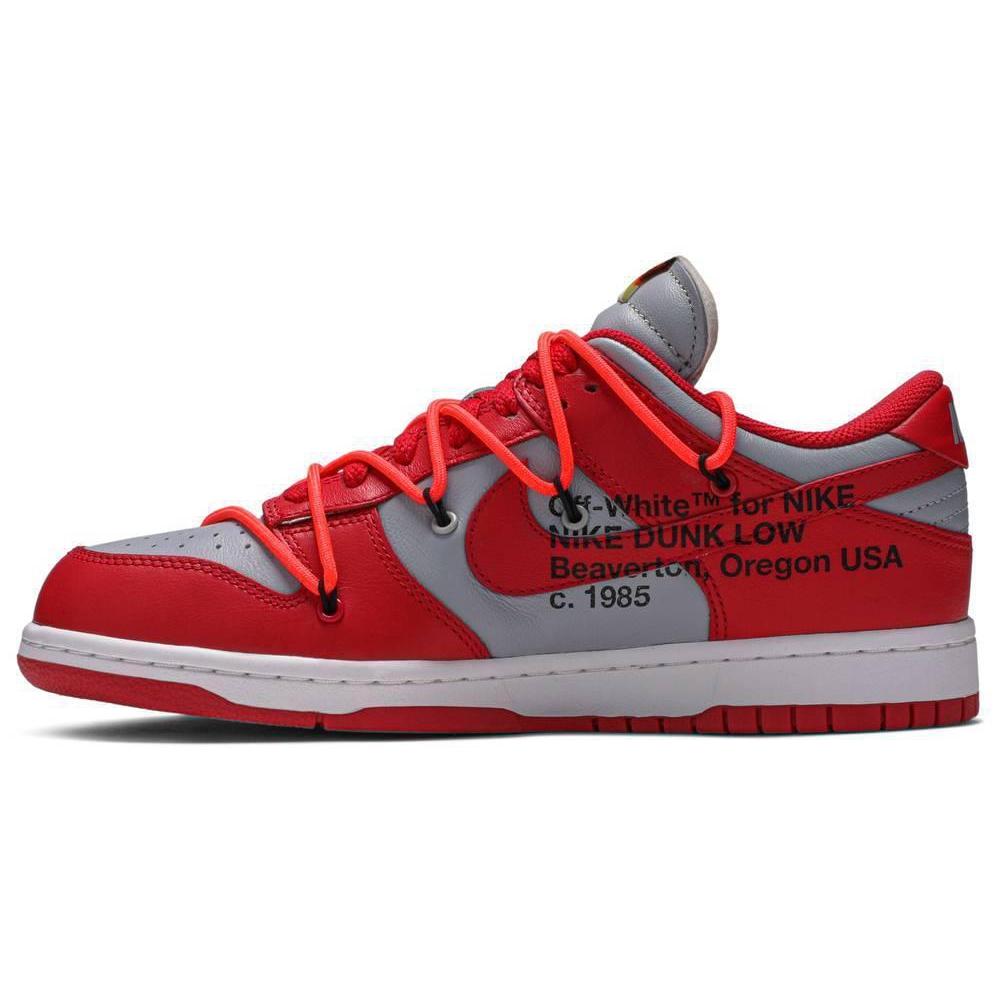 Nike Mens Off-White x Dunk Low Sneakers - 'University Red'