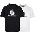 Balenciaga Distressed Lowercase Logo T-Shirt in Black & White
