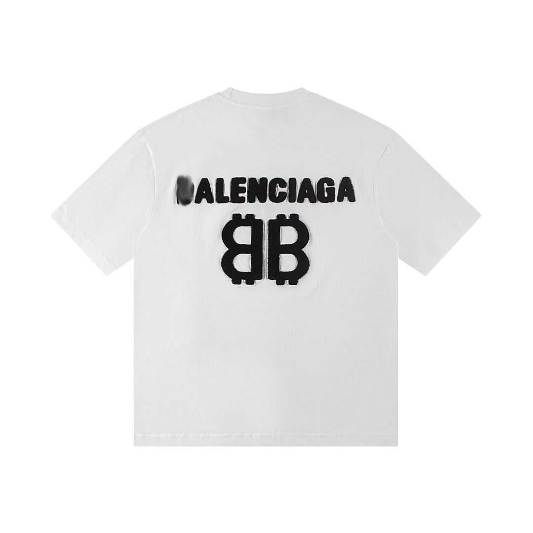 Balenciaga BB Coin Monogram T-Shirt in Black & White