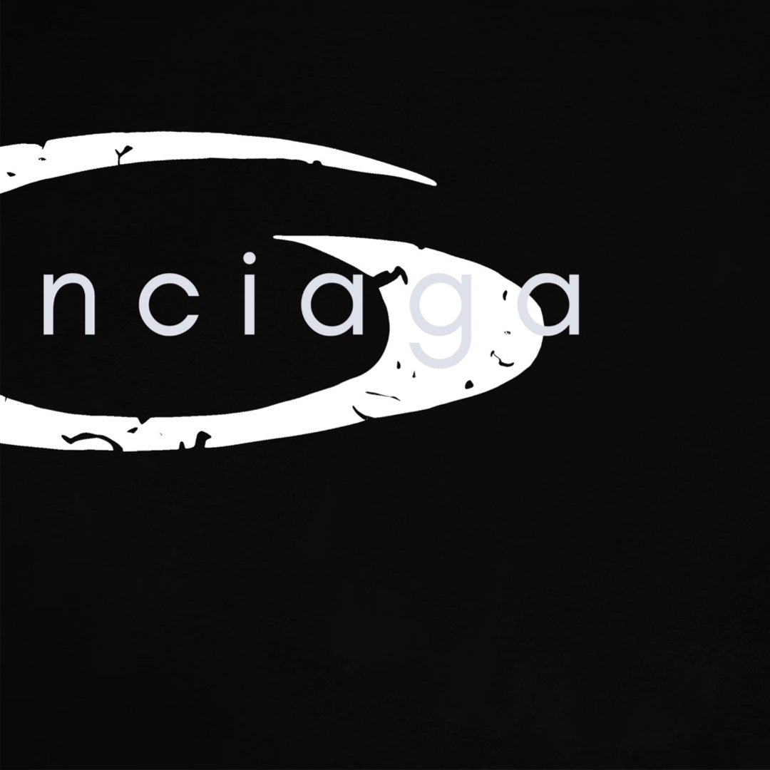 Balenciaga Distressed G Emblem T-Shirt in Black & White