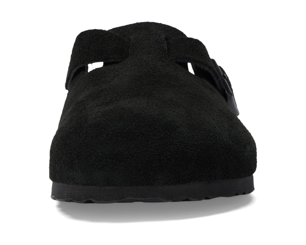 Unisex Birkenstock Boston Soft Footbed - Suede (Unisex) Black Suede