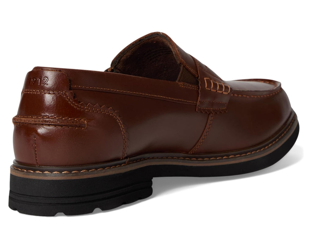 Men's Nunn Bush Odin II Moc Toe Penny Loafer Lightweight and Comfortable Slip-On Cognac