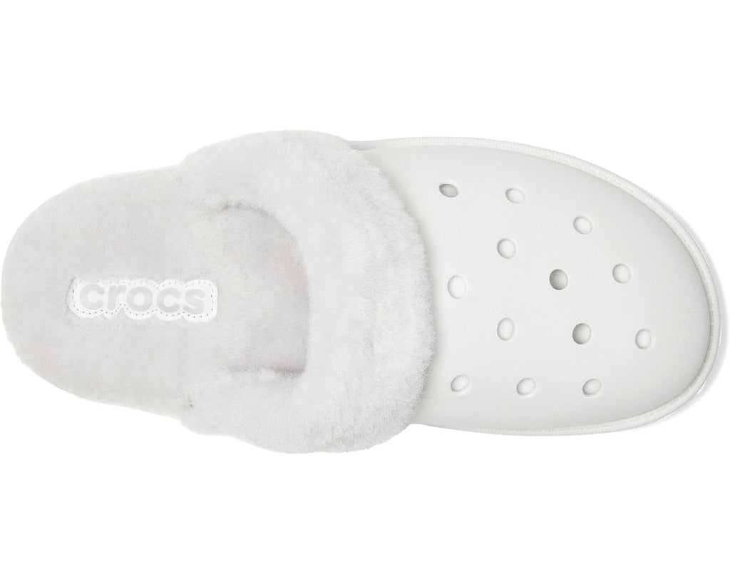 Unisex Crocs Classic Fuzz Scuff Slippers Moonlight