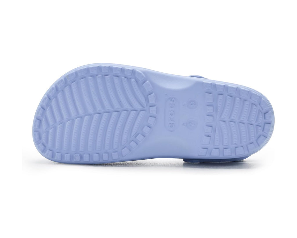 Unisex Crocs Classic Clogs with Floral Cut Out Design Blue Haze