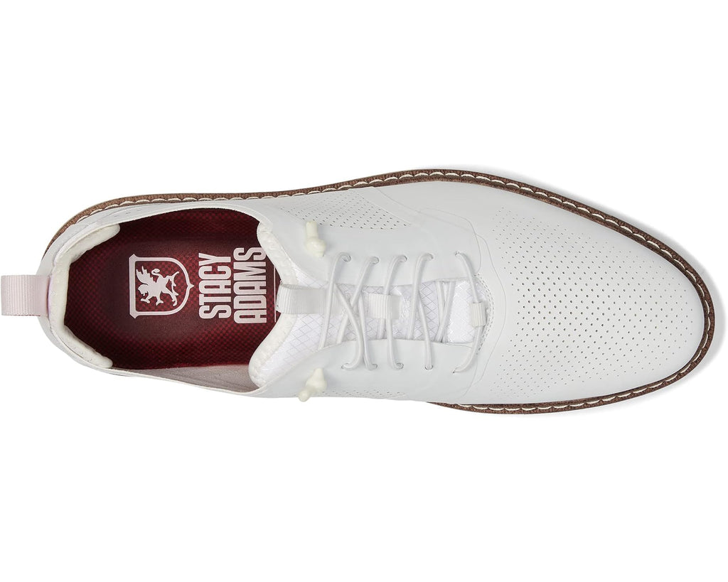 Men's Stacy Adams Synchro Elastic Lace Oxford White